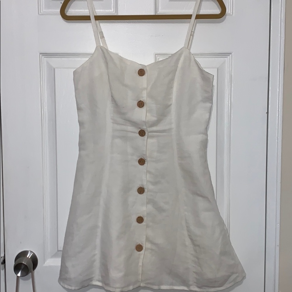 White front button dress